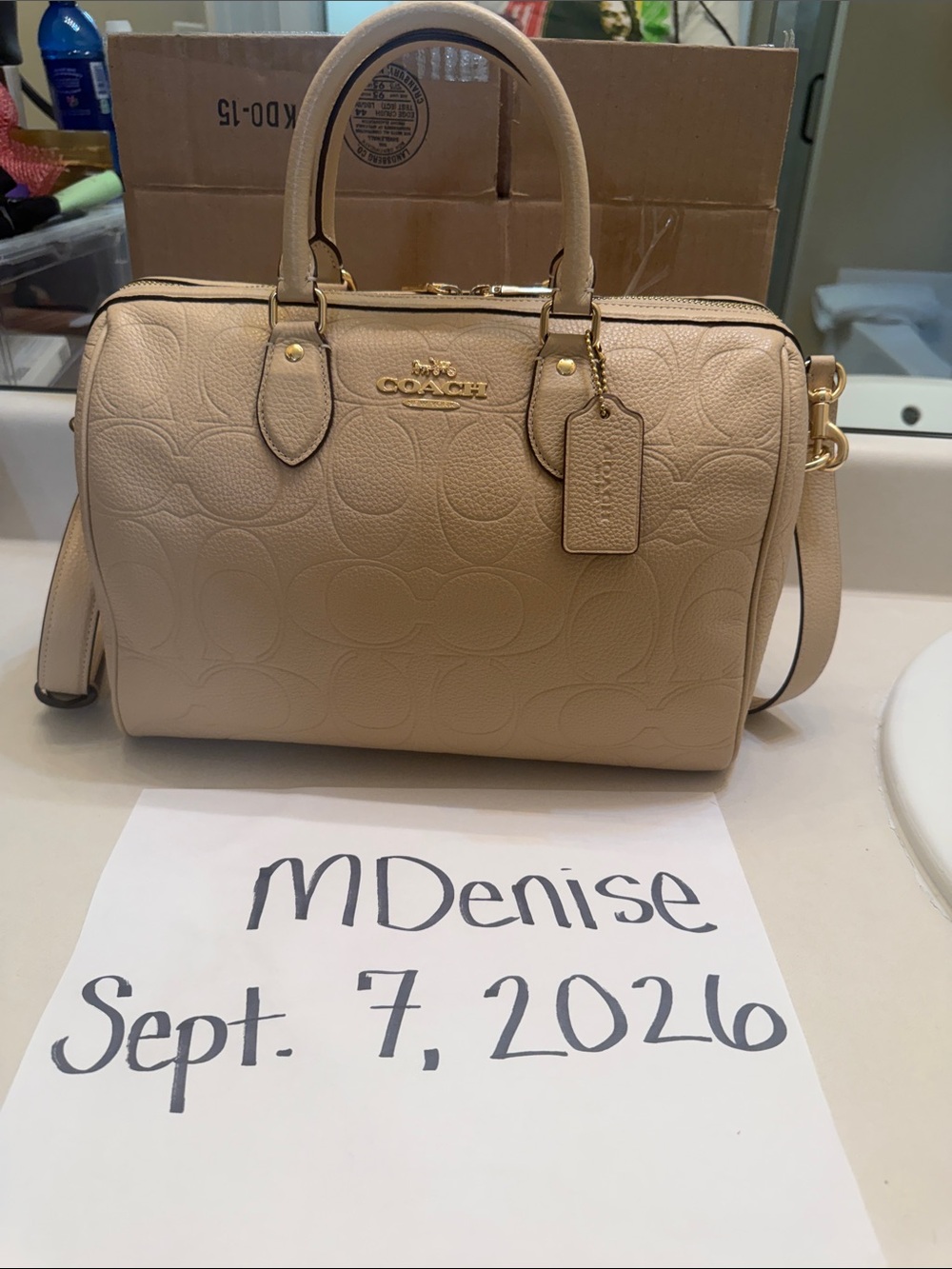 Coach Large Oat Pebbled Leather Rowan